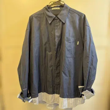 INSTANTFUNK 네이비 긴팔 셔츠 스트라이프