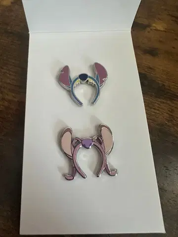 디즈니 리조트 머리띠 핀 배지 스티치 엔젤