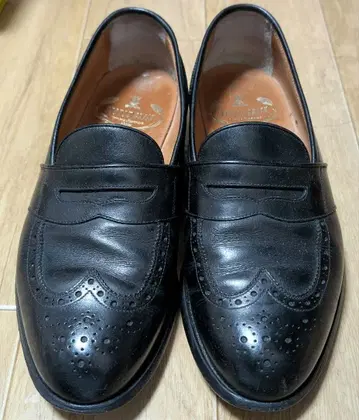 HIROKAWA 스코치 그레인 블랙 로퍼 24.5cm EEE