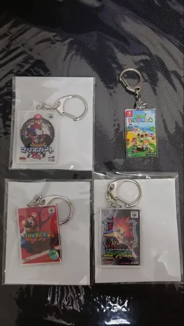 마리오 테니스 마리오 카트 동물의 숲 패키지 키링 스타 포크