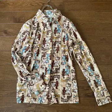 빈티지 레이온 스트레치 아트 셔츠 커터 셔츠 해외