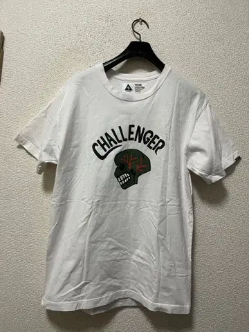 챌린저 로고&스컬 프린트 반팔 T셔츠 /L 화이트 해골 나가세 토모야