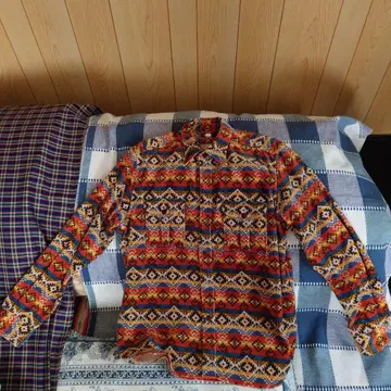 JELADO XL 플란넬 셔츠 다색 무늬