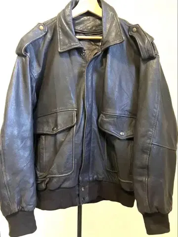 빈티지 A-2 타입 천연 가죽 레더 플라이트 자켓