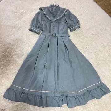 시마무라 x 쿠라로리쿠루미 원피스 라이트 블루 M 사이즈