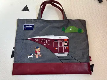 파밀리아 한큐 기차 콜라보 데님 백