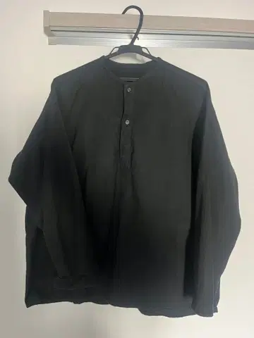 러시아군 70s 헨리넥 슬리핑 셔츠 BLACK 염색 L 사이즈