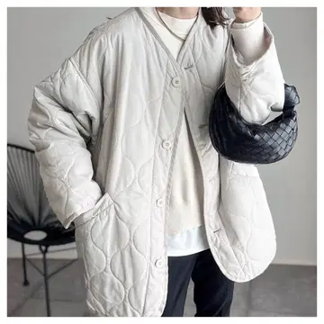 Fun Fashion Future 퀼팅 블루종 아이보리 S