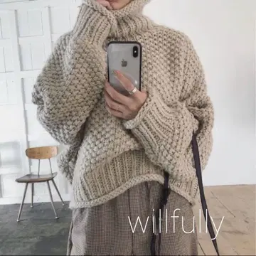 willfully 볼륨 미들 터틀 니트