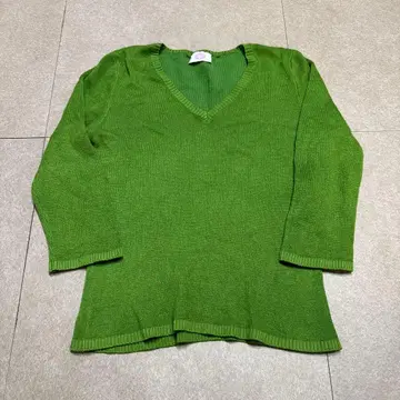 앙드레 모리스 스웨터 니트 V넥 캐시미어 그린 이탈리아제