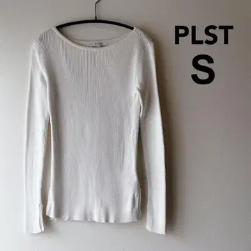 PLST 코튼 리브 니트 오프화이트 S