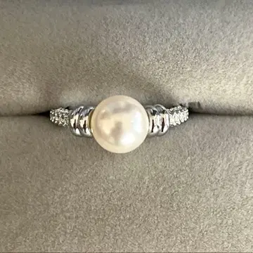 스와로브스키 실버 펄 반지 엘레강트