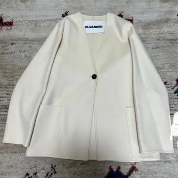 JIL SANDER 캐시미어 노카라 자켓 크림 32