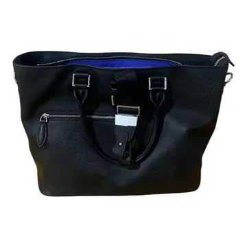 비즈니스 백 블랙 천연 가죽 엠보 숄더 벨트 세트