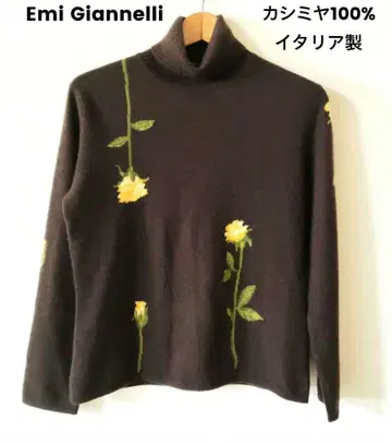 EmiGiannelli 꽃무늬 터틀넥 스웨터 캐시미어 100% 이탈리아제