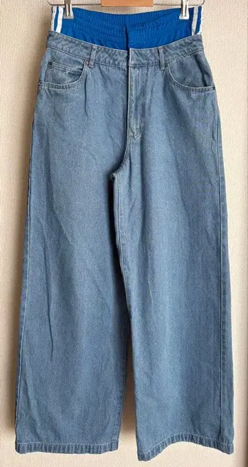 아디다스 라이트 블루 와이드 데님