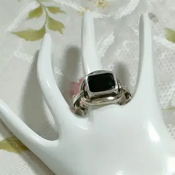 5823#0321 S925 체인 밴딩 링 (블랙스톤 부착) 0312