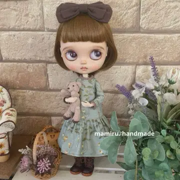 네오 브라이스 아웃핏 봄색 작은 꽃의 내추럴 원피스