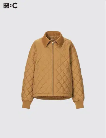 유니클로 C 퍼프 테크 블루종 브라운