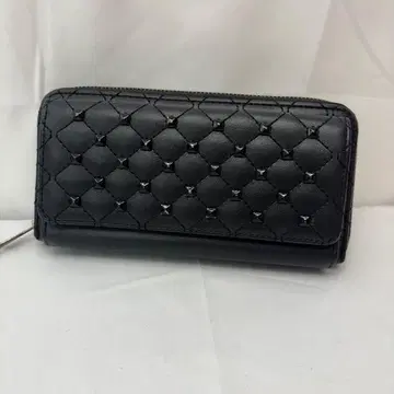 블랙 퀼팅 장지갑 롱 지갑 스톤 포함