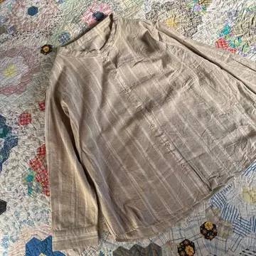 willfully 린넨 코튼 스트라이프 블라우스 내추럴 빅 루즈