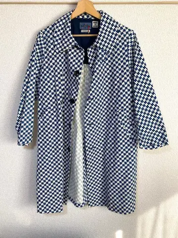 블루 블루 재팬 하운드투스 패턴 트렌치코트