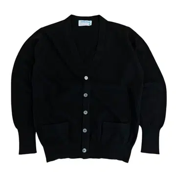 70s 발란타인 스코틀랜드제 캐시미어 100% 니트 가디건 블랙