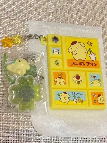산리오 폼폼푸딩 헤이세이 클로버 스트랩 타일씰풍 미니 거울