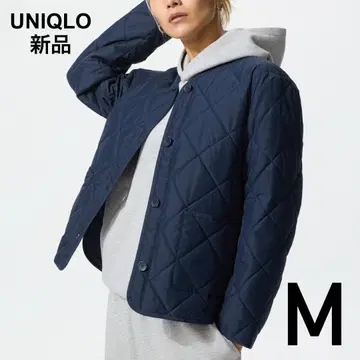 [ 택 포함 새상품 ] UNIQLO 퍼프 테크 노카라 자켓 네이비 M