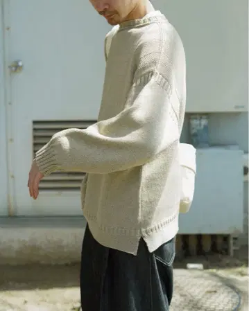 BODHI 베이지 코튼 캐시미어 썸머 건지 니트