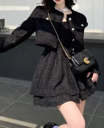 SHEIN 셋업 블랙 캐미 원피스 여성용