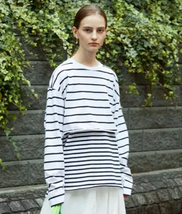 [ emmi atelier ] 랜덤 보더 롱 슬리브 T-shirts