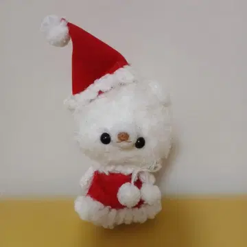작가님 산타 모자 화이트 봉제 인형