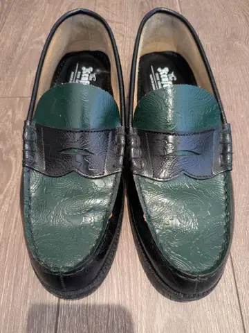 kenford 블랙 그린 페이즐리 로퍼