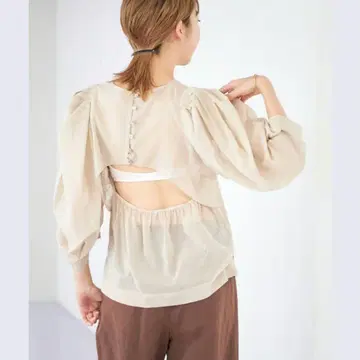 JANE SMITH Plage 백 포인트 시어 블라우스