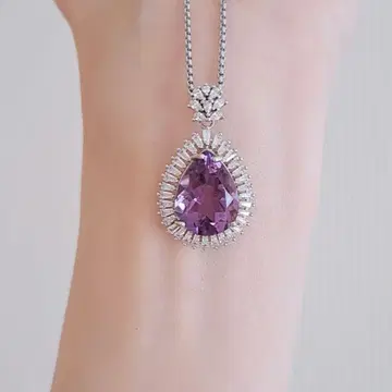 자수정 펜던트 목걸이 S925