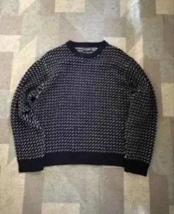 BACKERS 니트 스웨터 M 블랙/화이트