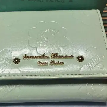 미사용 새상품 사만다 타바사 페코짱 콜라보 3단 폴더형 지갑 민트