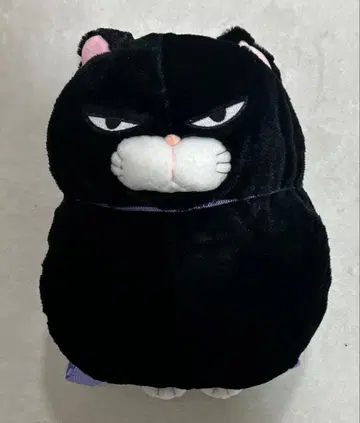 히게 만주 검은 고양이 봉제 인형 백팩