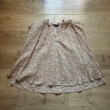 OURHOME 아워홈 면 100% 썸머 블라우스 플라워 무늬