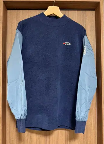 [ 새상품급 ] ROUGH&SWELL: 네이비 긴팔 모크넥 (파일 원단)