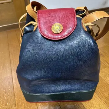 가죽 버킷백 네이비 빨간색