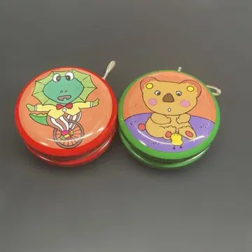 양철 요요 2개 세트 코알라 목도리도마뱀 쇼와 레트로