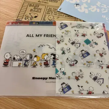 스누피 뮤지엄 3포켓 클리어 파일 세트 WELCOME ART