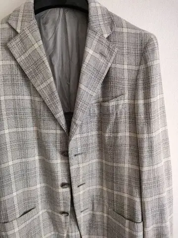 ISAIA 실크 테일러드 자켓 체크 44 이자이아