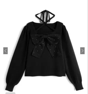 GRL 큐빅 빅 리본 니트탑 tu1968 스나계 오타쿠