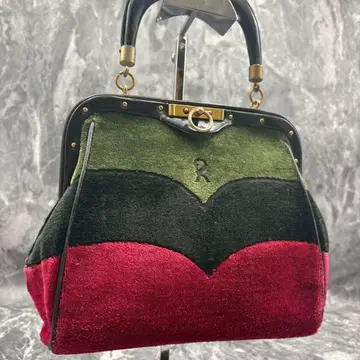 레어 바곤기 로베르타 디 카메리노 가마구치 핸드백 벨벳 금장 장식