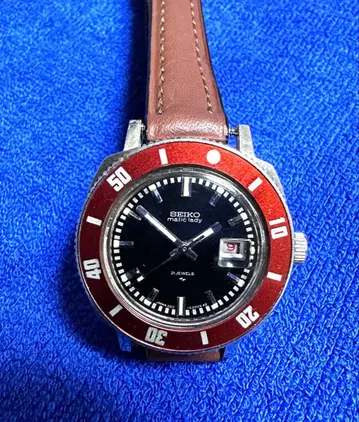 세이코 매틱 레이디 다이버 2517-3270 빨간색 달력 풀 OH 완료