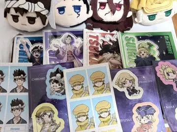 장미 dr.stone 다이소 빅 아크릴 스탠드 스티커 봉제 인형