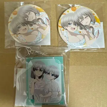 제비뽑기당 우자키 양은 놀고 싶어 아크릴 키링 캔뱃지 세트